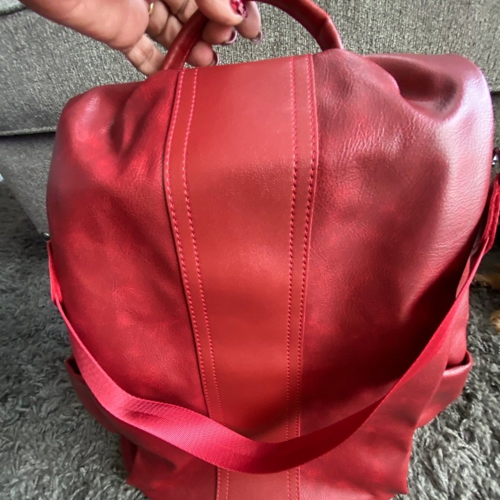 Brand new faux red backpack purse :-)